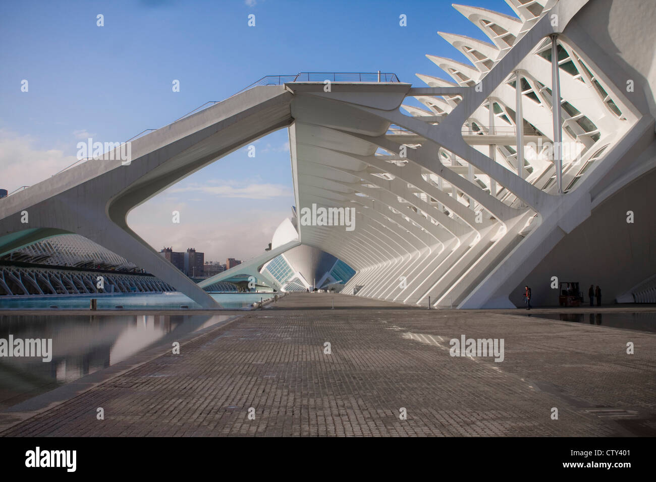 Valencia, Spanien, Stadt der Kunst und der Wissenschaft bis zum Tag Stockfoto