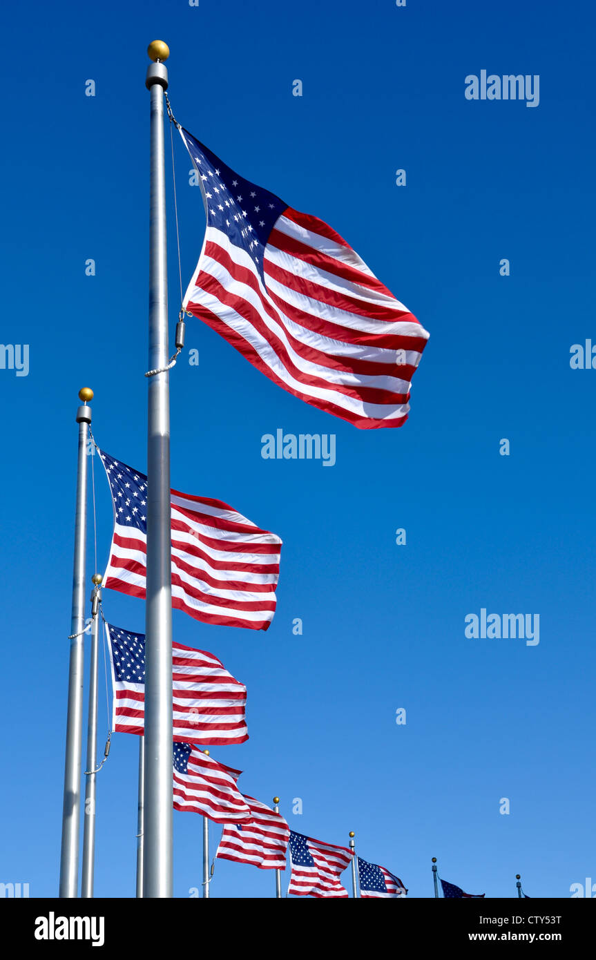 Amerikanische Flagge im Wind wehende Stockfoto