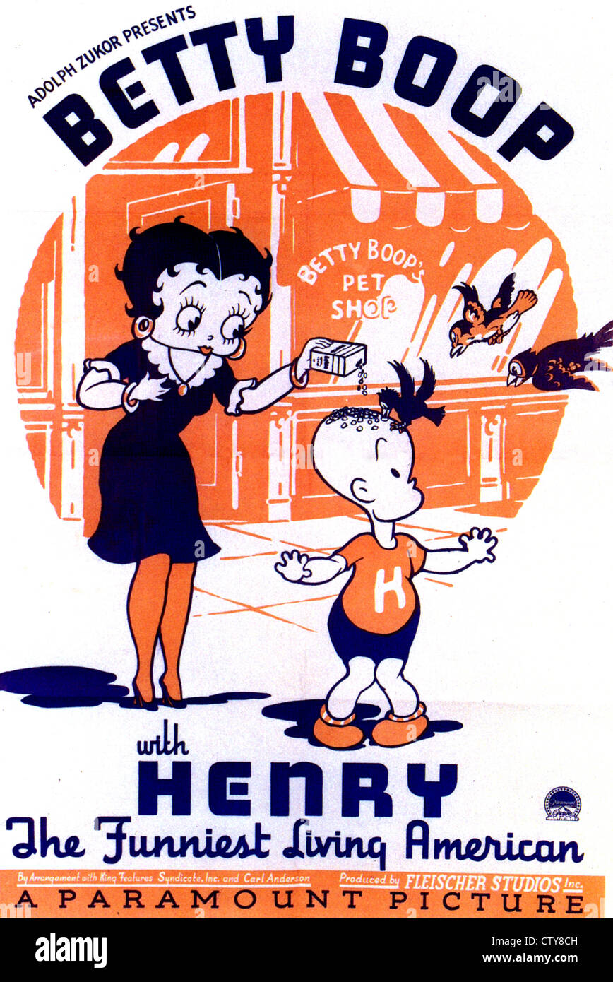 BETTY BOOP mit HENRY Plakat für 1935 Paramount cartoon Stockfoto