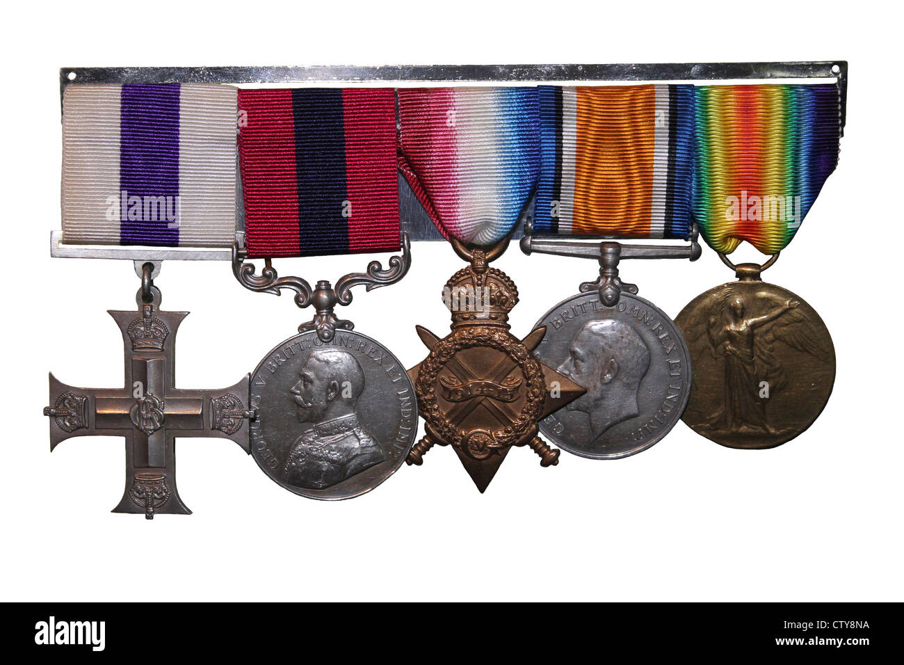 Medaillen von Liverpool Königs Regiment 1914-1918 Stockfoto