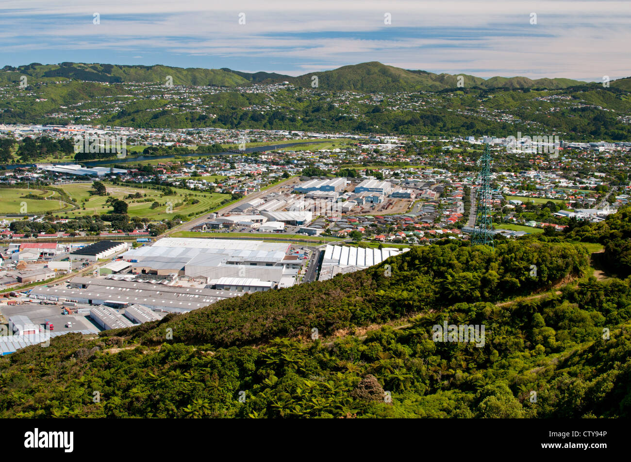 Senken Sie Hutt, Region Wellington, Neuseeland. Stockfoto