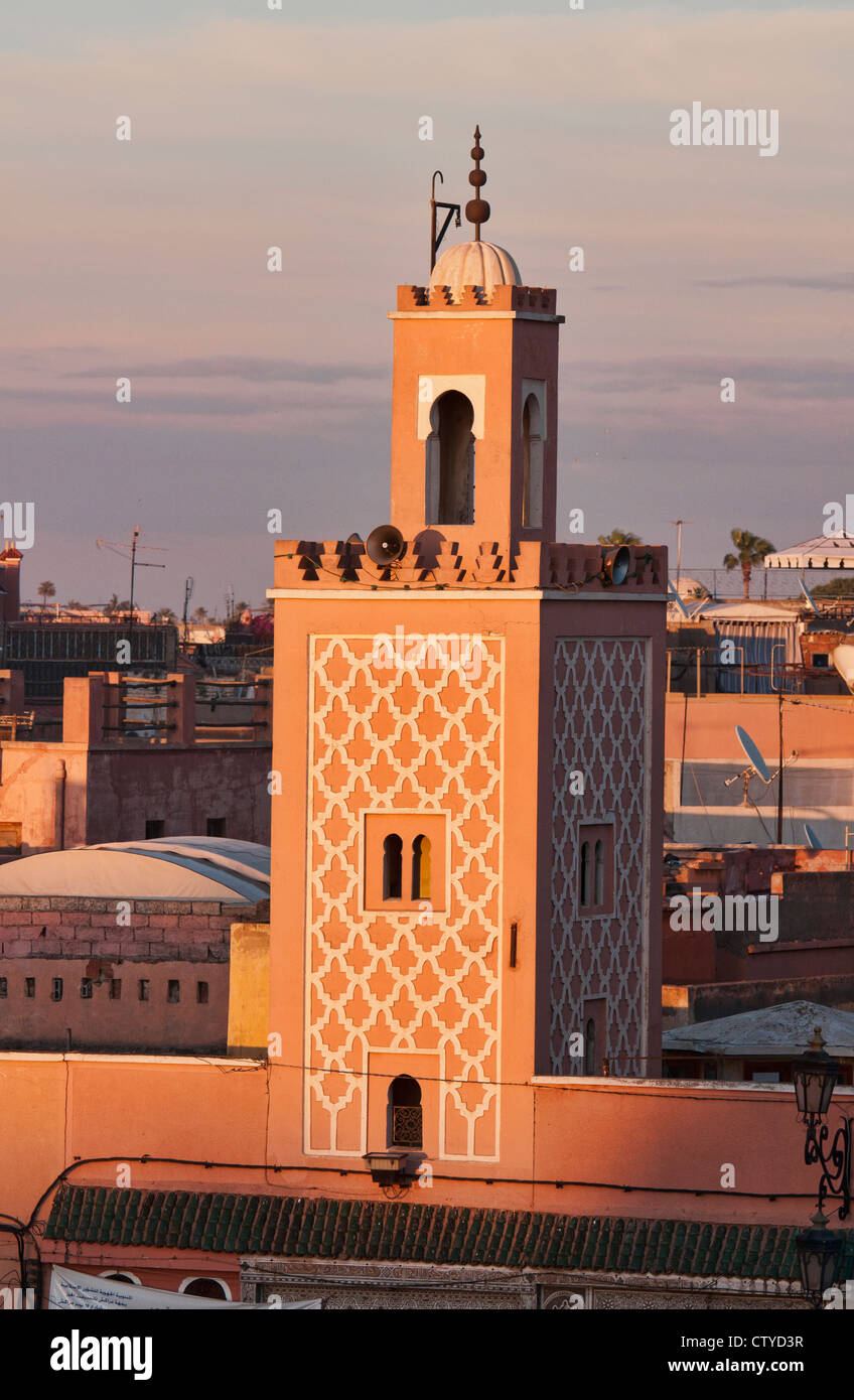 Blick von der Djemma el Fna Platz in Marrakesch, Marokko Stockfoto