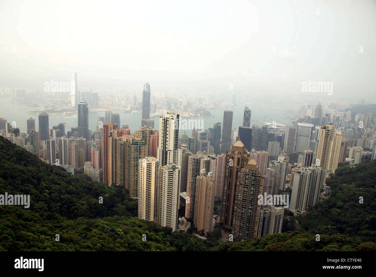Blick auf Hong Kong vom Victoria Peak Stockfoto