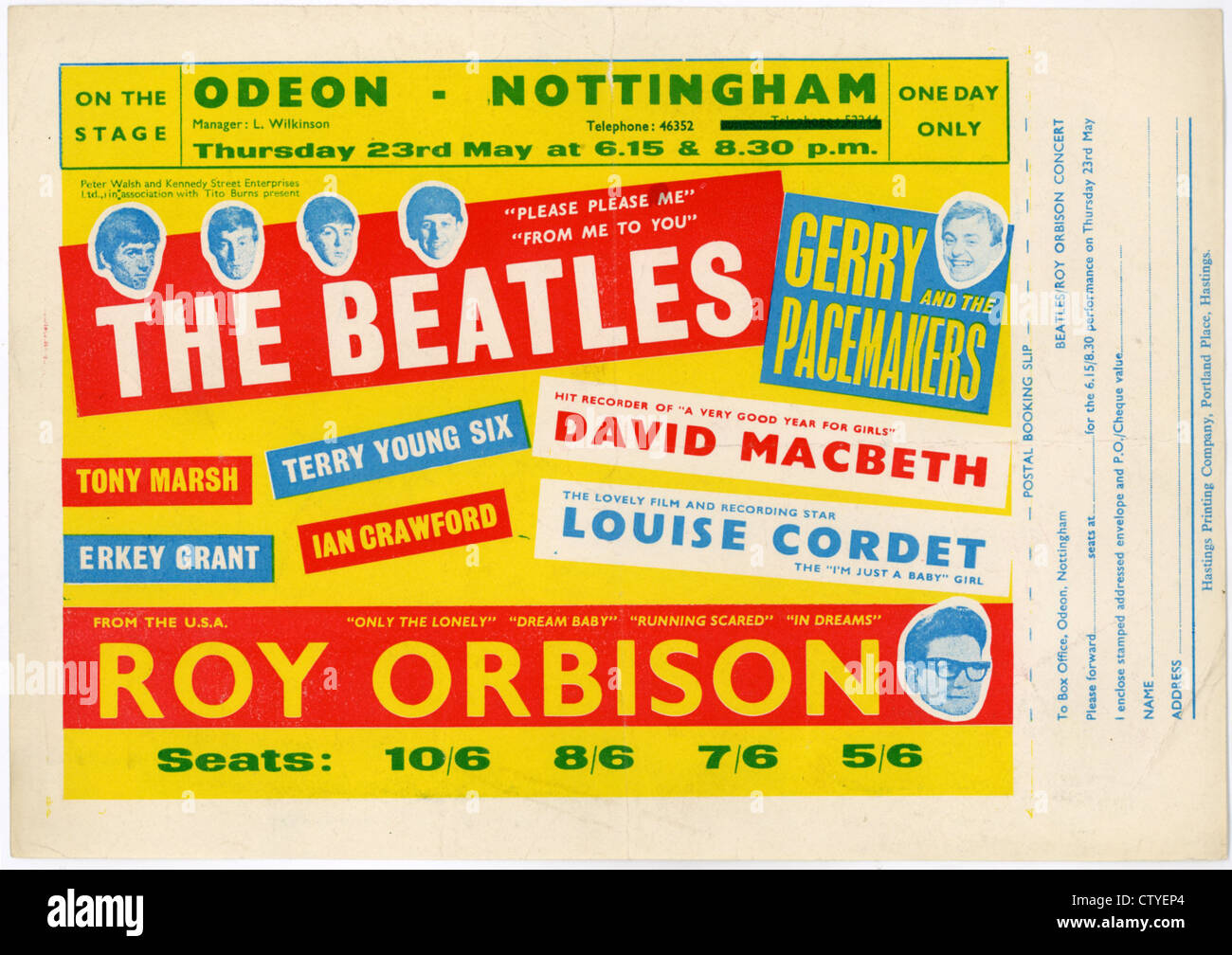 000662 - Beatles Konzert Napoléon von Nottingham Odeon am 23. Mai 1963 Stockfoto