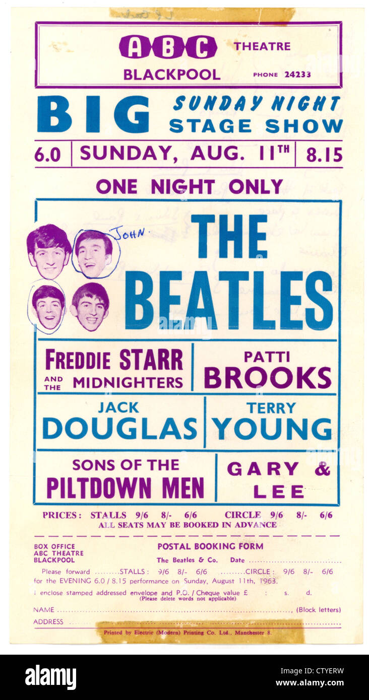 000731 - die Beatles Konzert Napoléon von der ABC-Blackpool am 11. August 1963 Stockfoto
