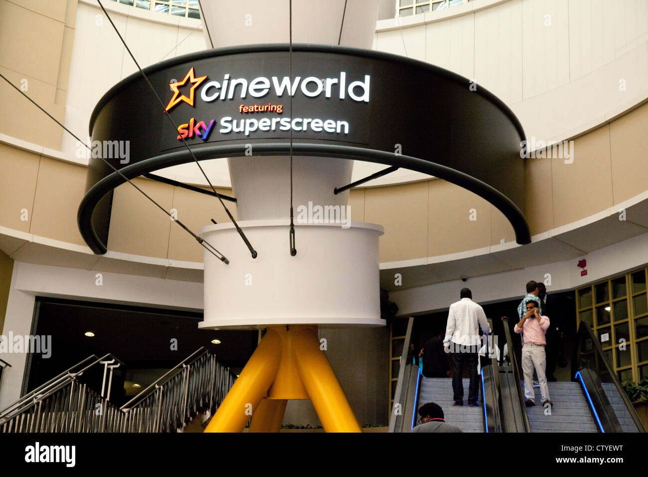 Cineworld Kino Zeichen, die O2 Arena, London UK Stockfoto