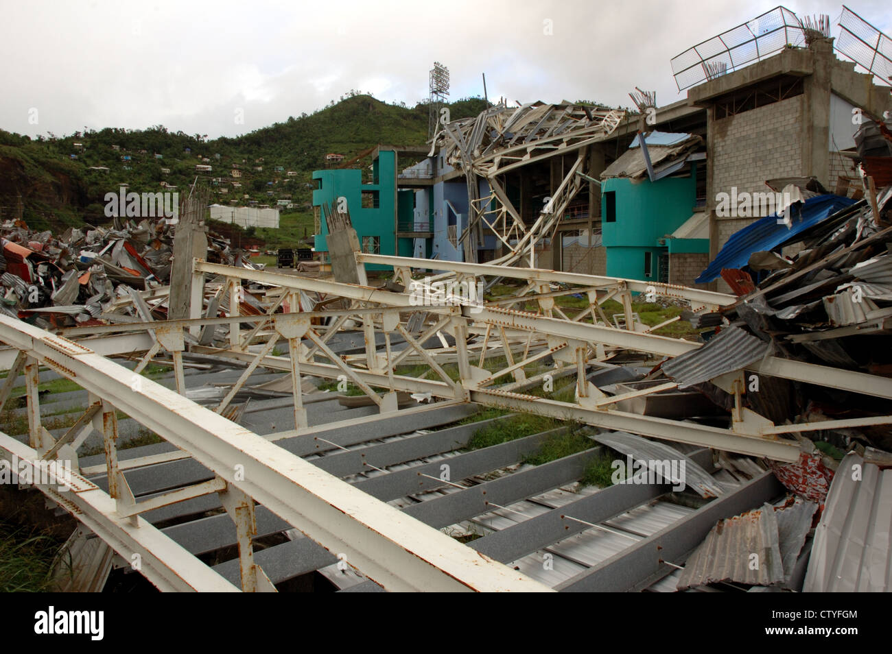 Schäden durch Hurrikan Ivan, das Nationalstadion in St in