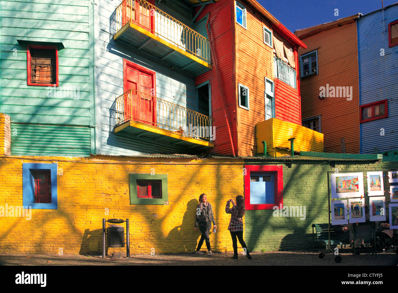 Caminito Straße"seitliche Ansicht,"La Boca"Stadt Buenos Aires, Argentinien. Stockfoto