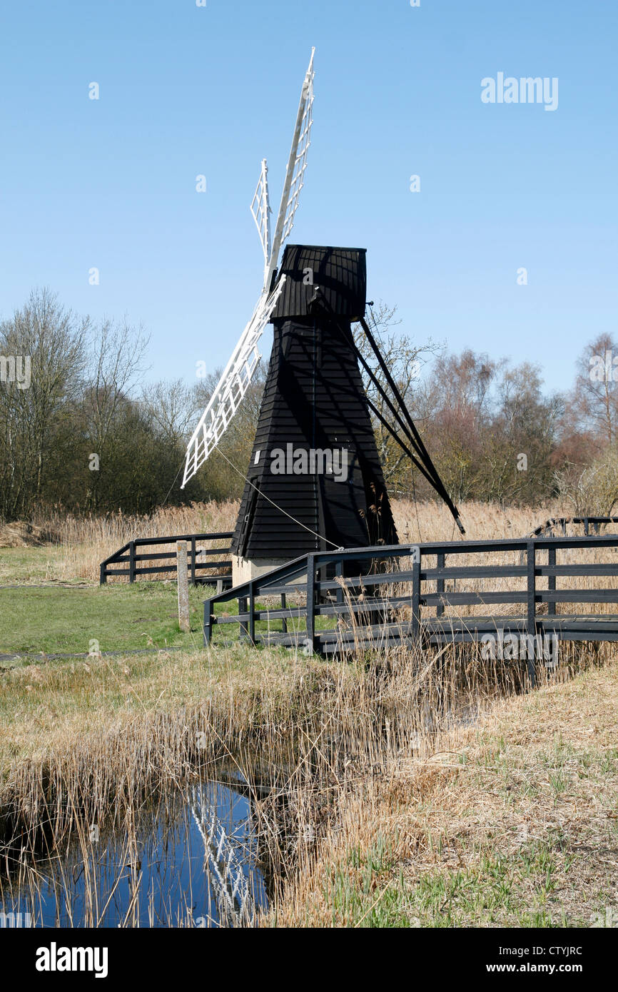 Wind Pumpe Wicken Fen Nature Reserve Cambridgeshire England UK Stockfoto