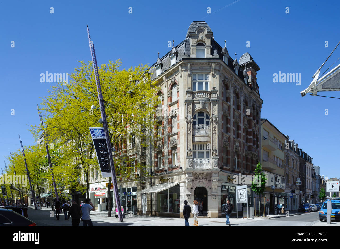 Jugendstilhaus in Rie d'Alzette in Esch-Sur-Alzette, Luxemburg Stockfoto