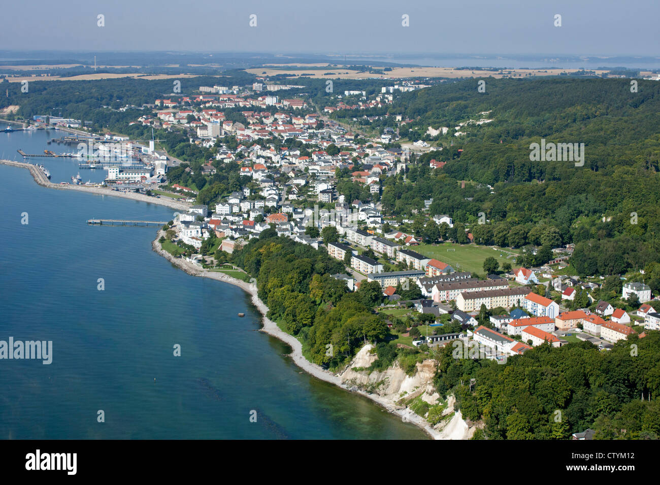 Luftaufnahme von Sassnitz, Insel Rügen, Mecklenburg-West Pomerania, Deutschland Stockfoto