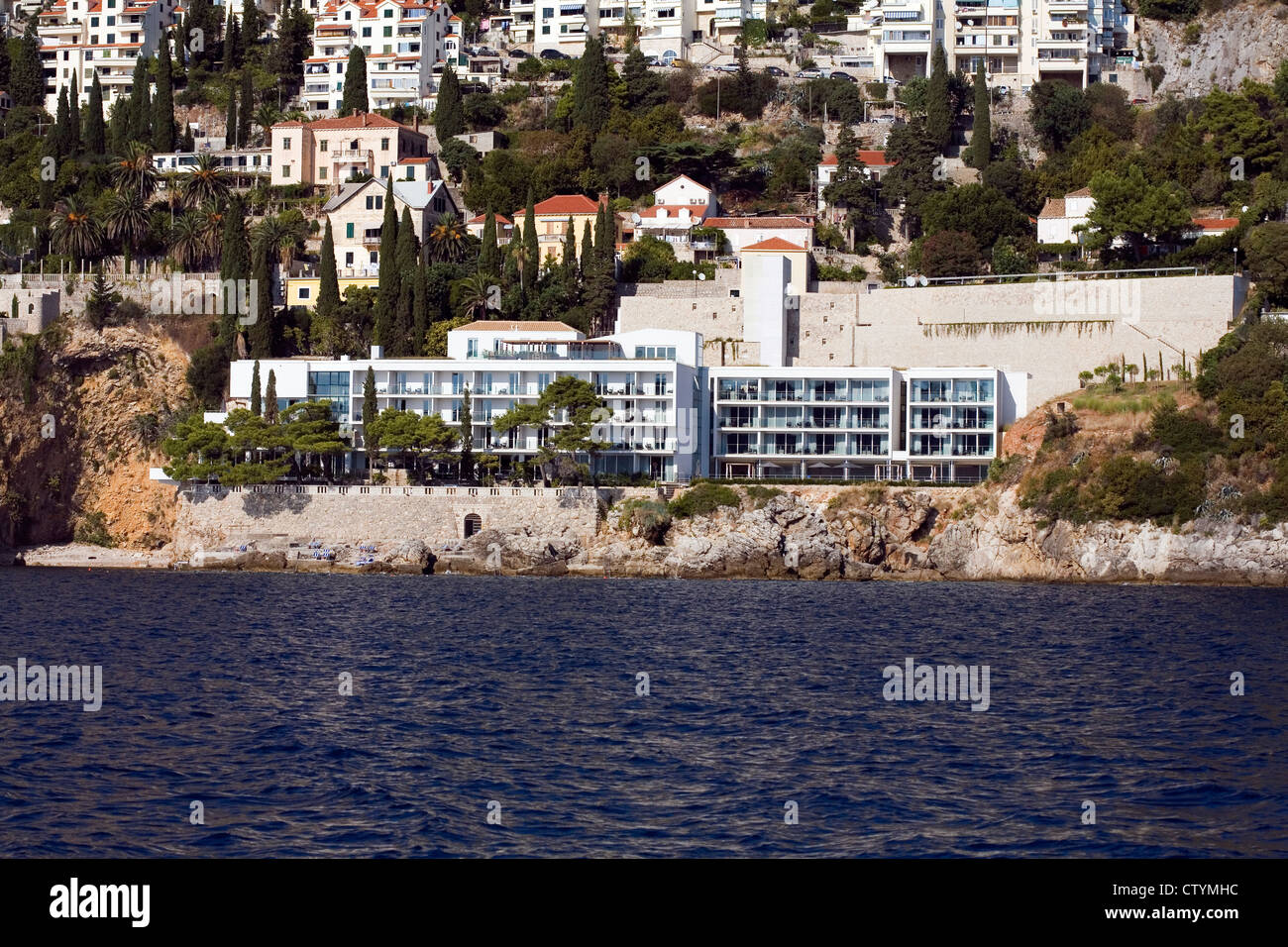 Hotel an der Küste in der Nähe von Dubrovnik Dalmatien Kroatien Stockfoto