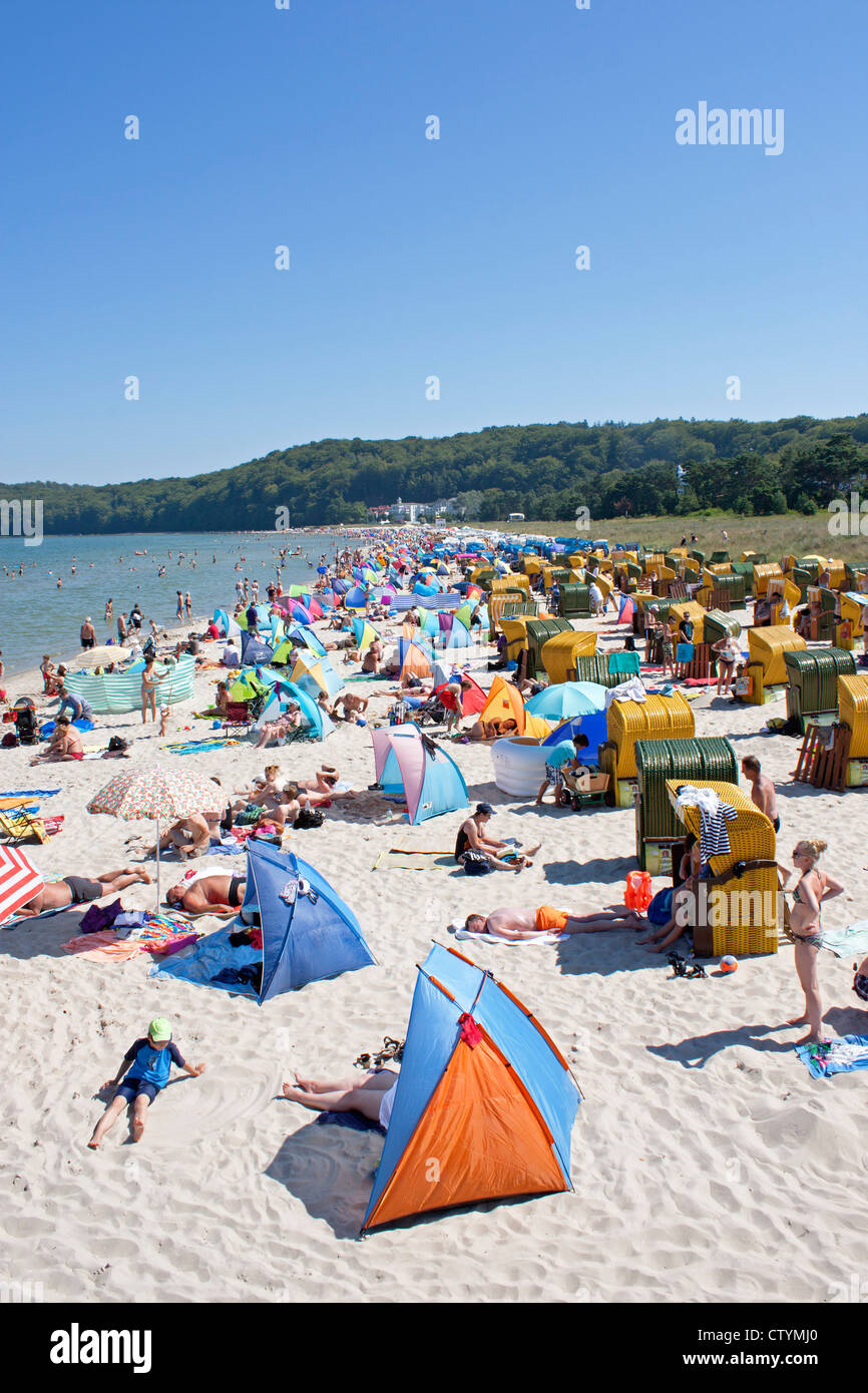 Strand von Binz, Insel Rügen, Ostseeküste, Mecklenburg-West Pomerania, Deutschland Stockfoto