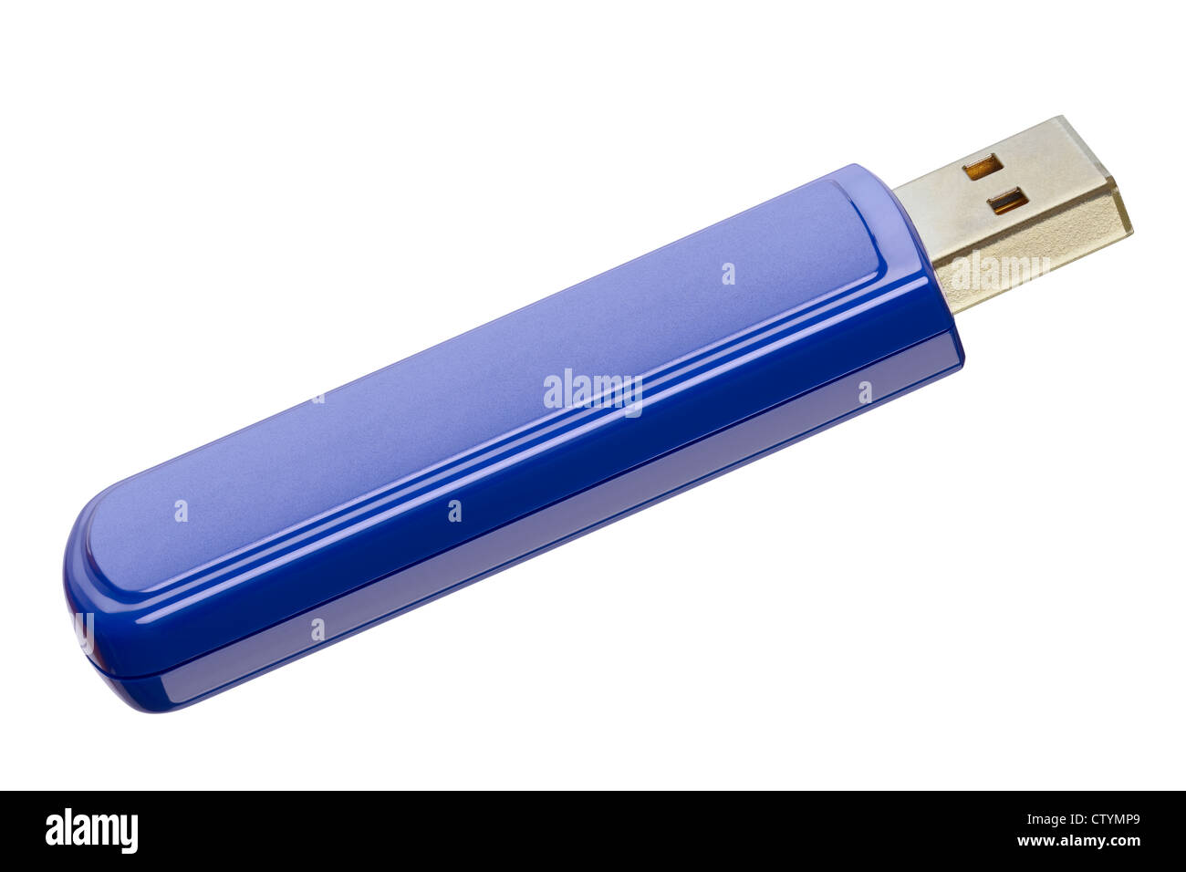 Nahaufnahme von einem USB-Flash-Speicher isoliert auf weiss, Adobe RGB Stockfoto