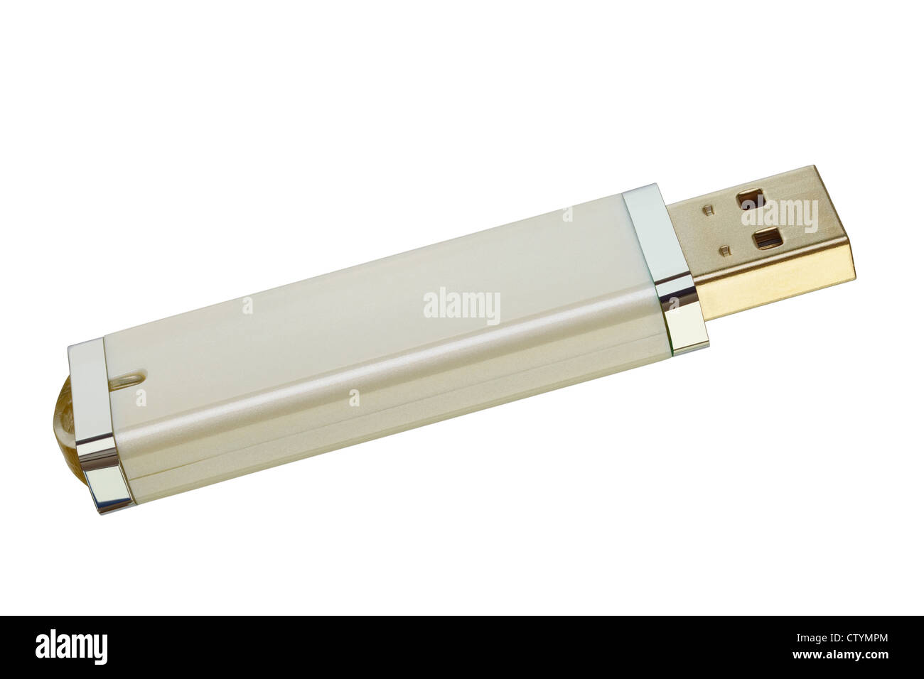 Nahaufnahme von einem USB-Flash-Speicher isoliert auf weiss, Adobe RGB Stockfoto