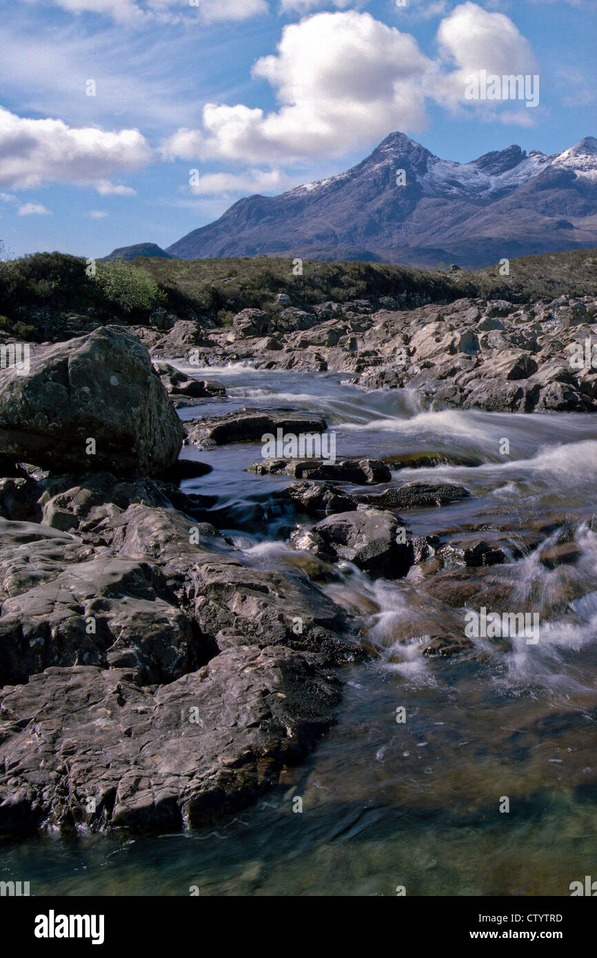 Glen Sligachan auf der Isle Of Skye an einem sonnigen Tag Stockfoto