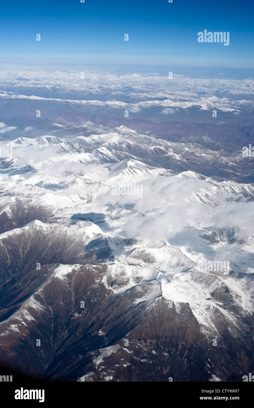 Luftaufnahmen, Tibet, Himalaya Hengduan-Gebirge Stockfoto