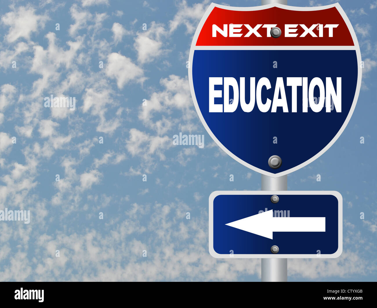 Bildung-Straßenschild Stockfoto