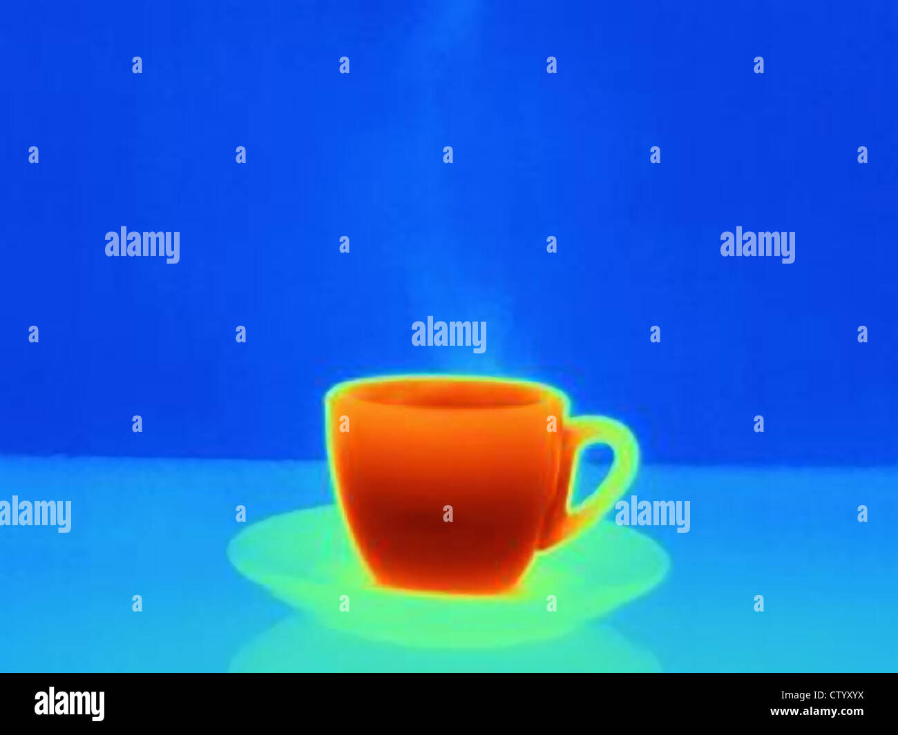 Wärmebild Tasse Kaffee Stockfoto