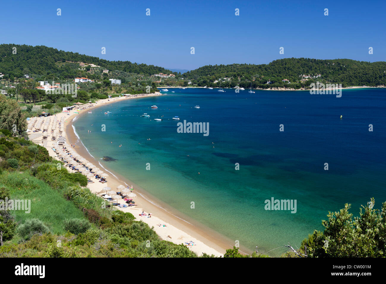 Strand von Agia Paraskevi Stockfoto