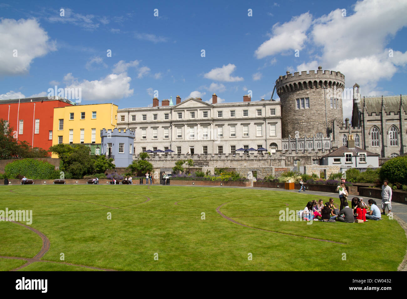 Dublin Castle Garten und Park, Dublin City Irland Stockfoto