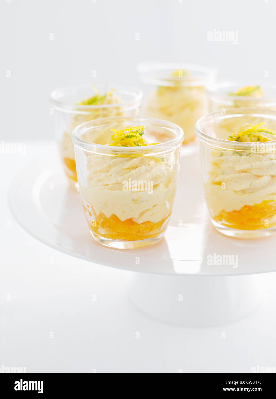 Brille von Zitronen mousse Stockfoto