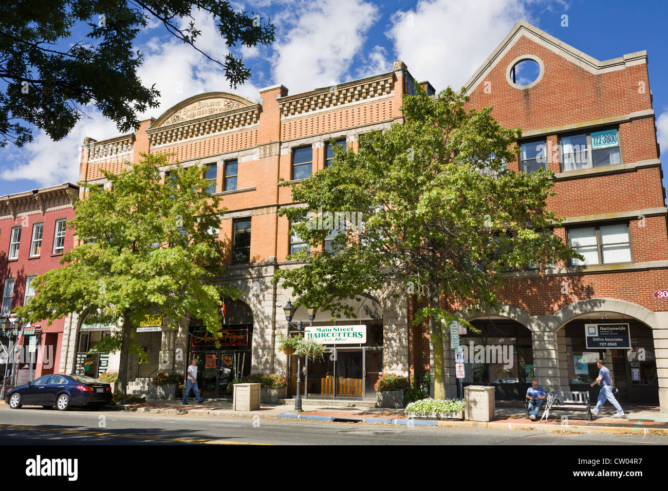 Die Innenstadt von Riverhead, North Fork, Long Island, New York, ist Sitz von Suffolk County Stockfoto