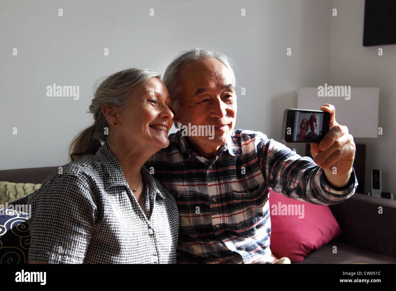 Paar Bilder von sich selbst Stockfoto