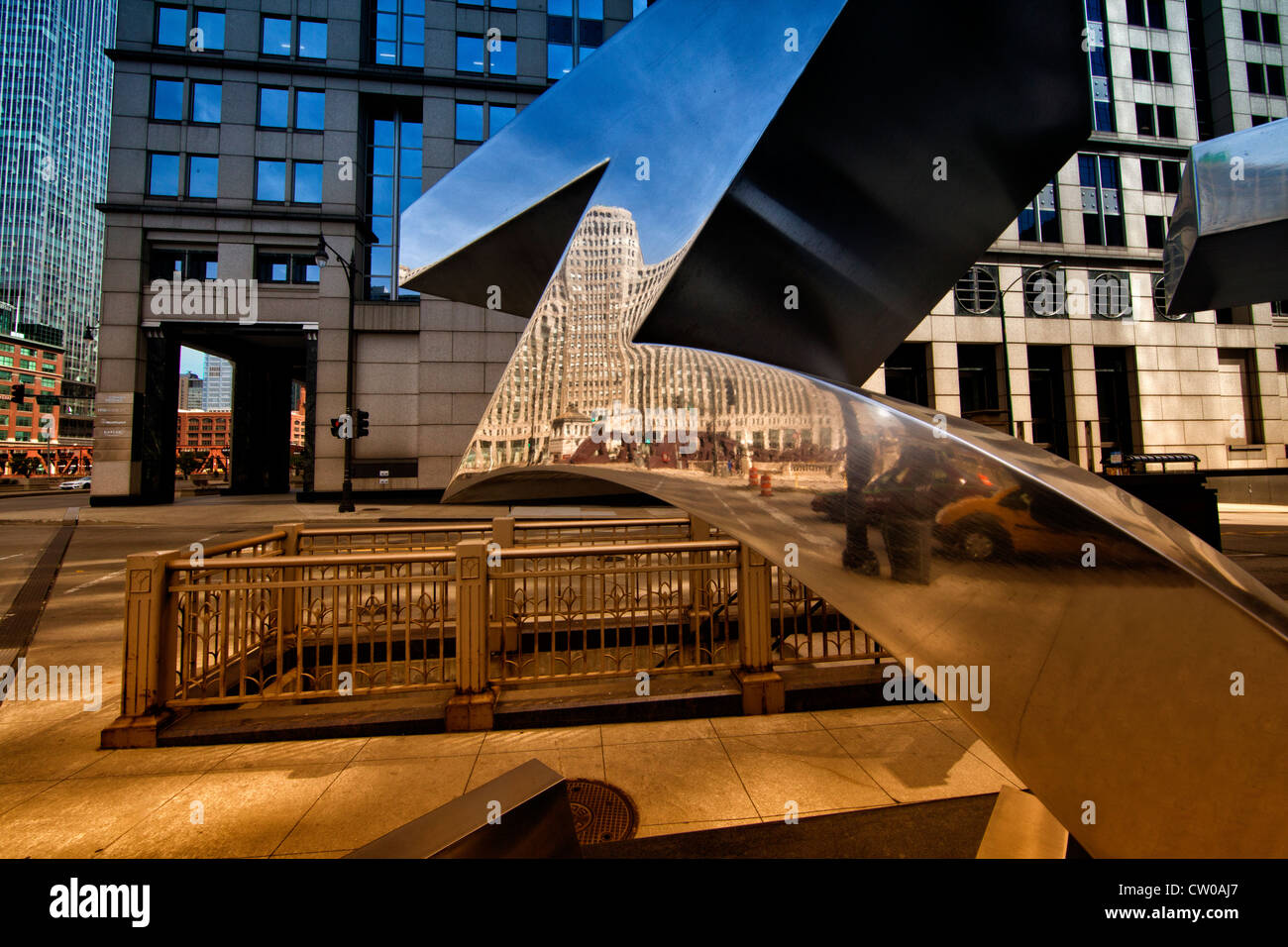 Reflexion in 333 wacker Stockfoto