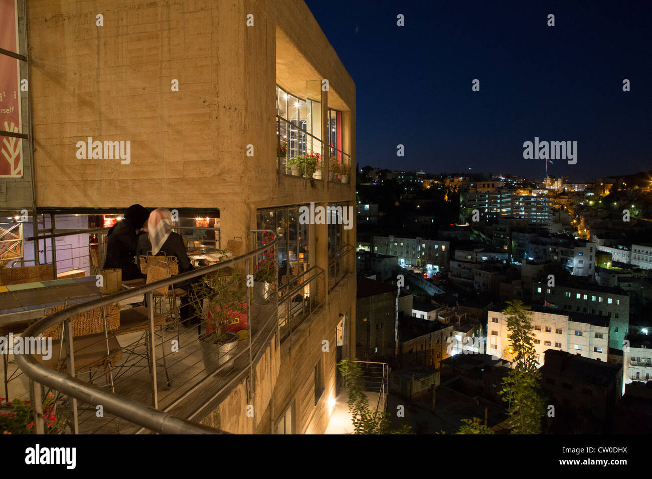 Restaurant in der Nacht Amman Jordanien Naher Osten Stockfoto