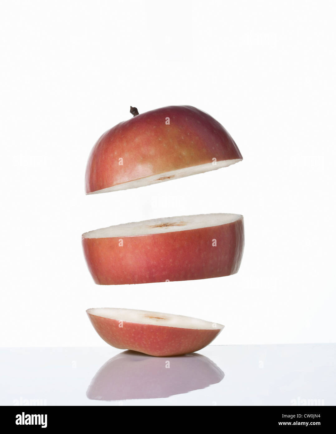Nahaufnahme von Apfelscheiben Stockfoto