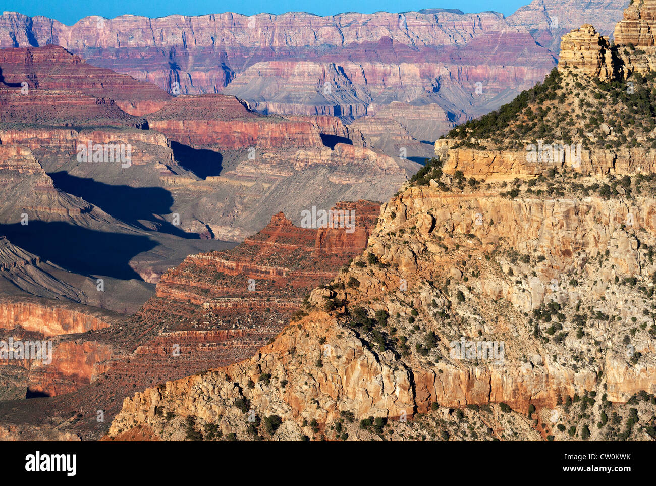 Mather Point des Grand Canyon-am späten Nachmittag 8 Stockfoto