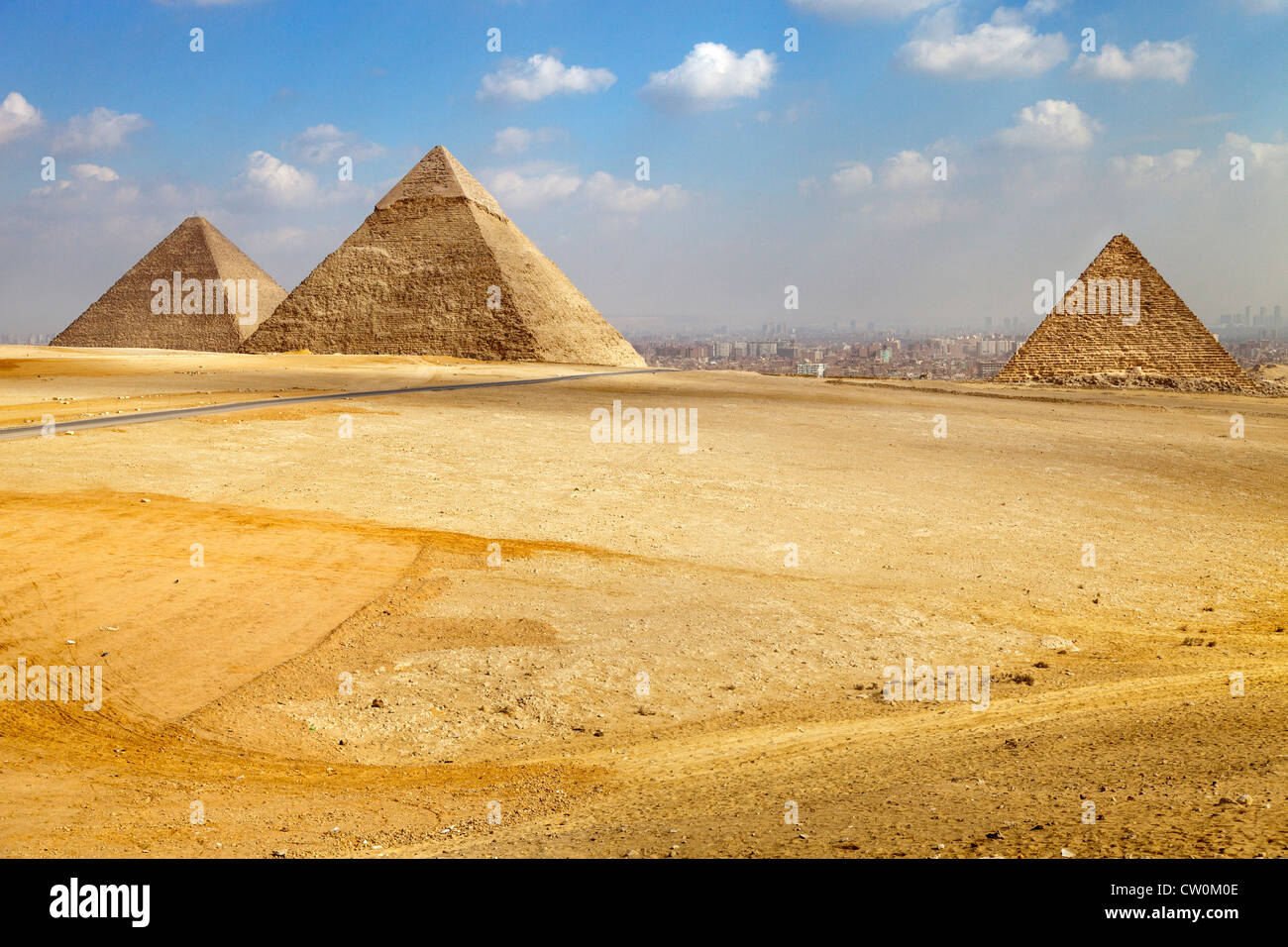 Pyramiden von Gizeh, Ägypten - Cheops, Chephren und Mykerinos 2 Stockfoto