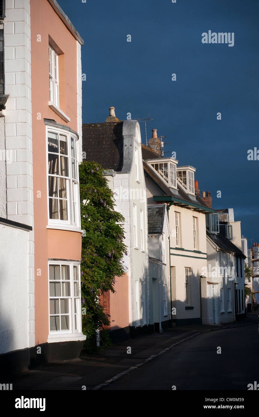 Topsham, Devon, holländischen Stil Häuser, The Strand, ehemals dem vierten Anschluss in Großbritannien, Häuser der Periode 1660-1730.Dutch Giebel Stockfoto