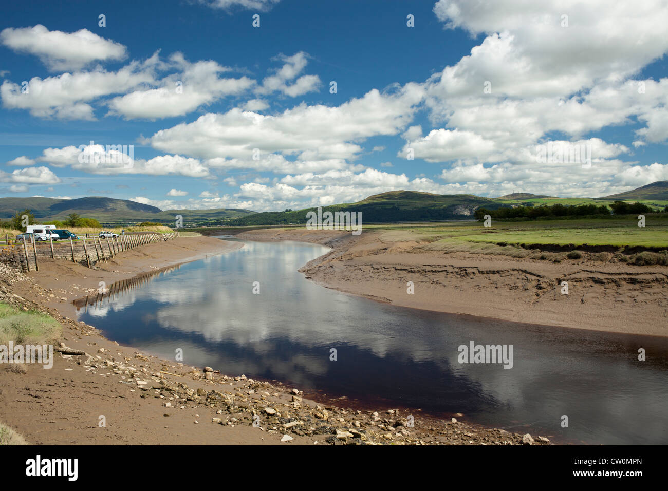 Wigtown Hafen, den Fluss Bladnoch läuft in Wigtown Bay Blick auf Creetown und Cairnsmore der Flotte in Galloway UK Stockfoto