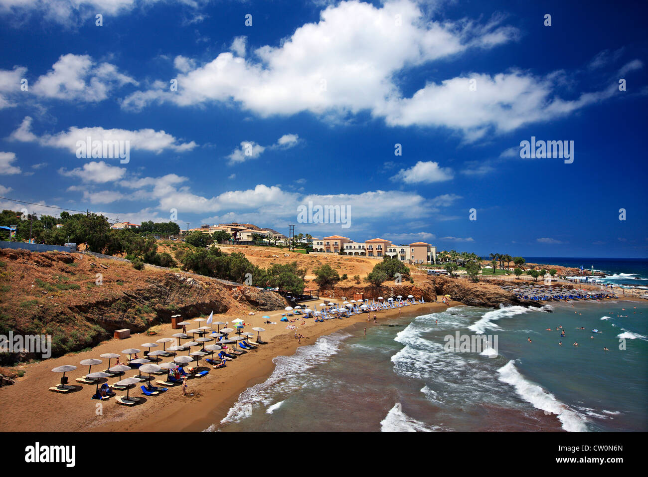 Pamormos Dorf, beliebten touristischen Resorts, in der Präfektur Rethymnon, Kreta, Griechenland Stockfoto