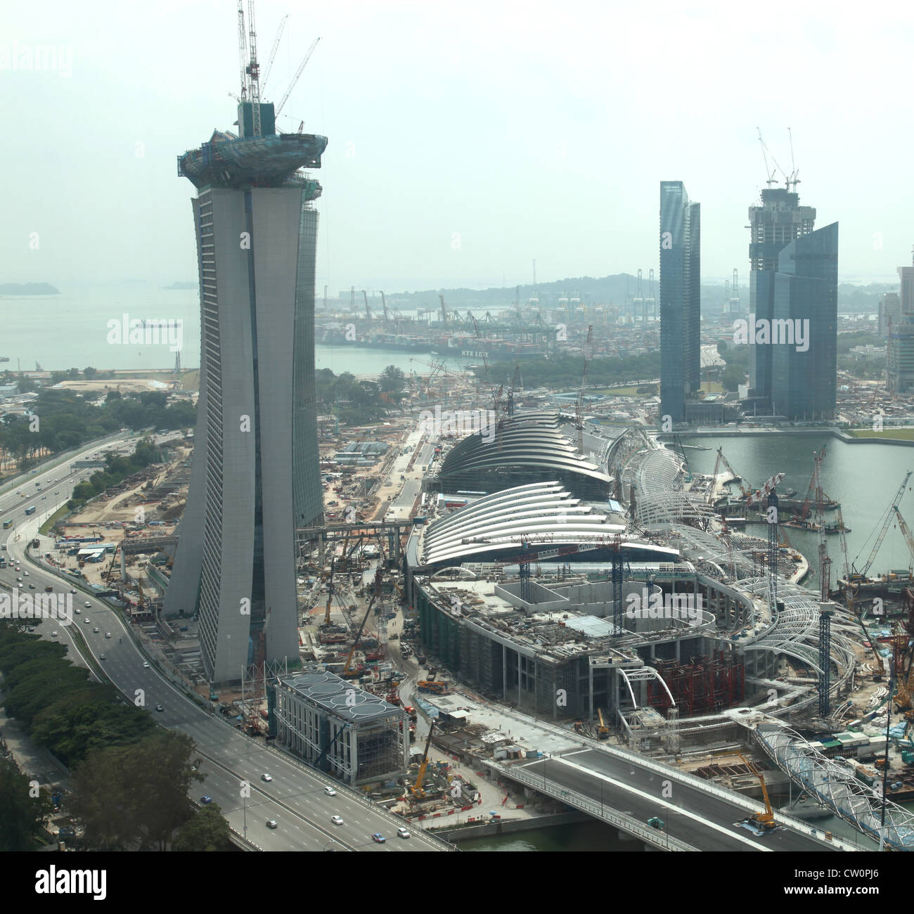 Marina Bay Sands Resort Singapur während der Bauphase im Januar 2010 Stockfoto