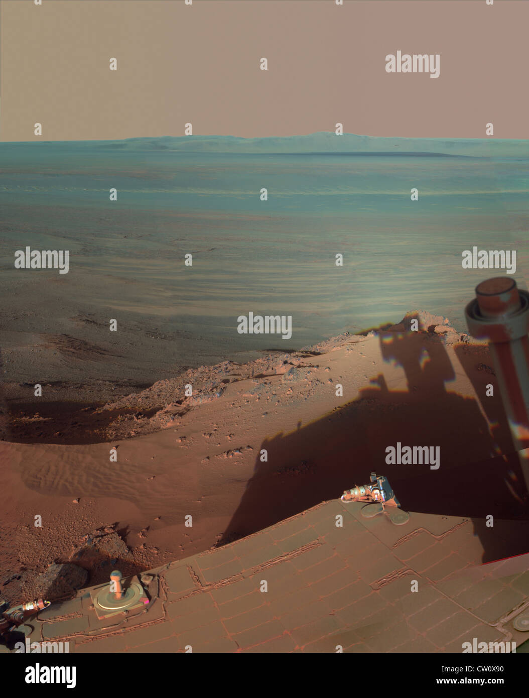 Verkaufschance Selfie NASA Mars Rover Opportunity mit späten Nachmittag Schatten in diesem Blick nach Osten Endeavour Krater Stockfoto