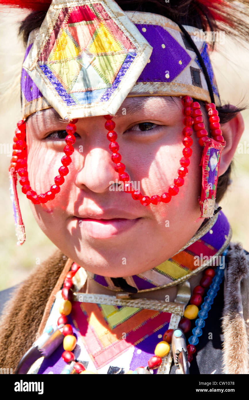 Indianer Kostüm, Medicine Lodge Frieden Vertrag Pageant, Medicine Lodge, KS, USA Stockfoto