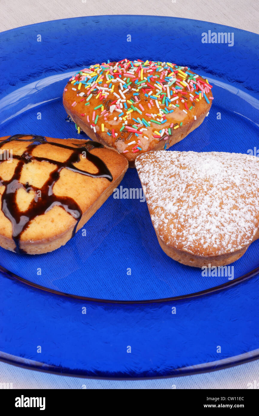 Drei herzförmigen Kuchen Stockfoto
