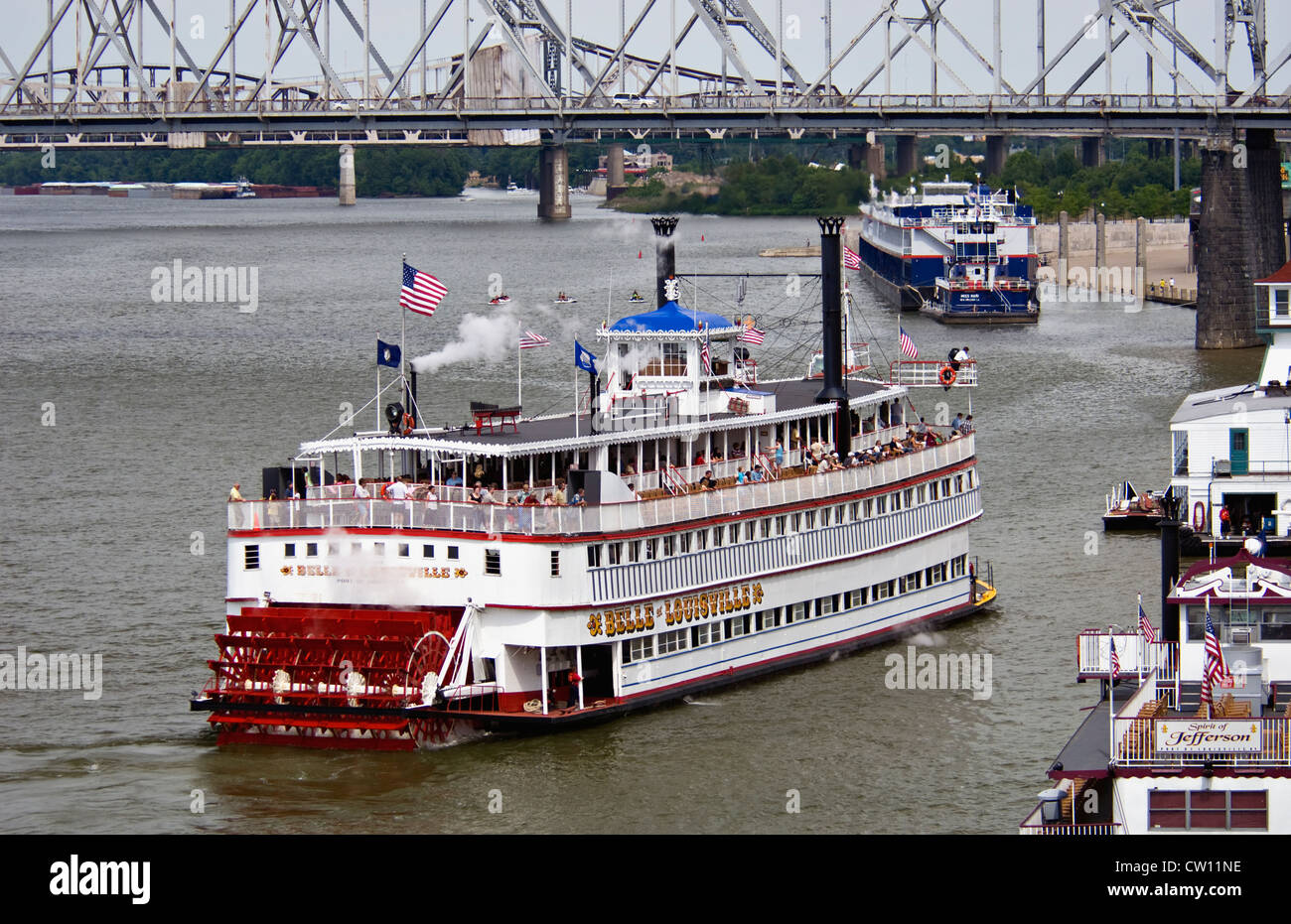 Die Belle of Louisville Steamboat am Ohio River in Louisville, Kentucky Stockfoto