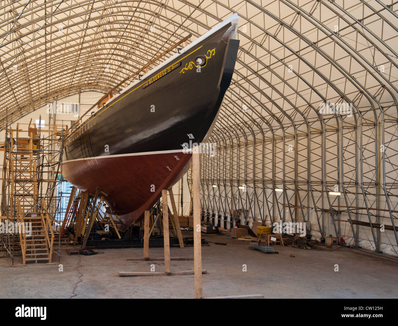 Der Wiederaufbau der Bluenose II in Lunenburg, Nova Scotia, Kanada. Stockfoto