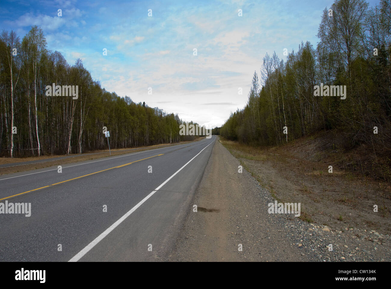 Autobahn nach Talkeetna und Mount McKinley, Alaska Stockfoto