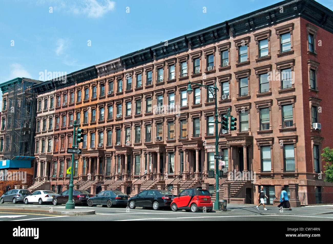 Malcolm X Boulevard Lenox Avenue in Harlem New York-Manhattan-USA Stockfoto