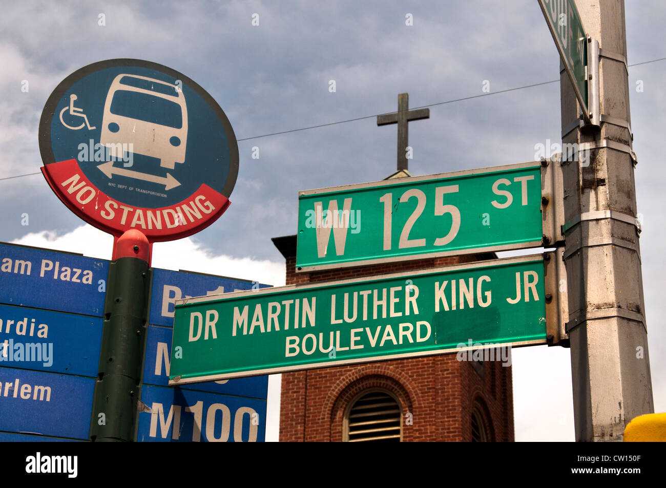Dr. Martin Luther King Jr. Boulevard Harlem New York Manhattan-USA Stockfoto