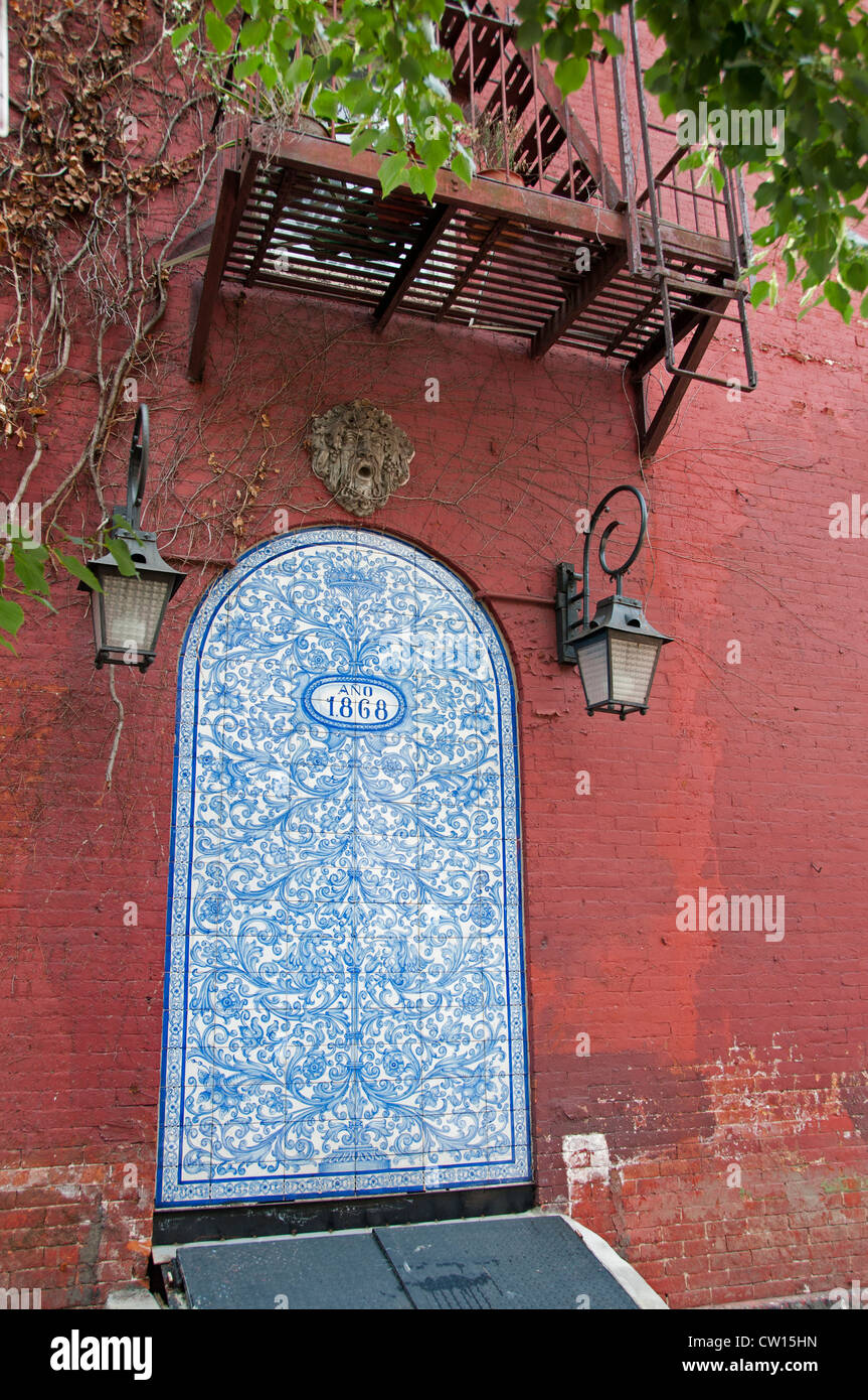 Azuleos blaue Fliesen Soho Westdorf Manhattan New York City Vereinigte Staaten von Amerika Stockfoto