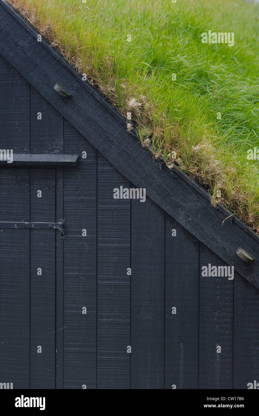 Haus Rasen überdacht in Tórshavn, Färöer Inseln Stockfoto