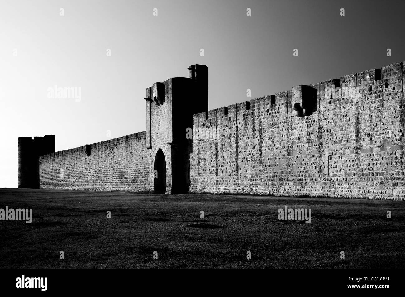 Frankreich Aigues-Mortes. Stadtmauer Stockfoto