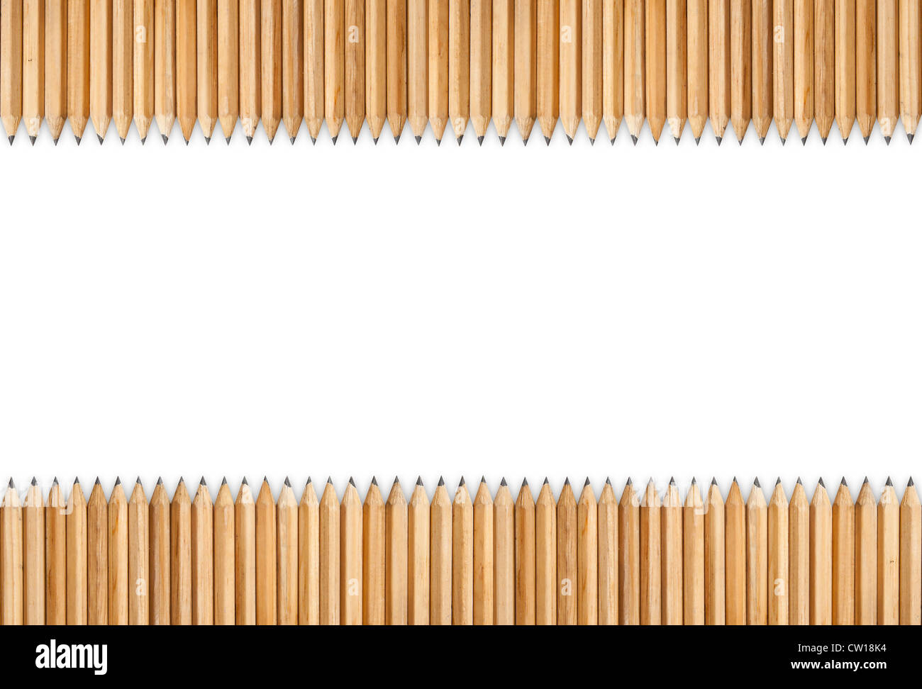 Bleistifte, die isoliert auf weißem Hintergrund mit Platz für text Stockfoto