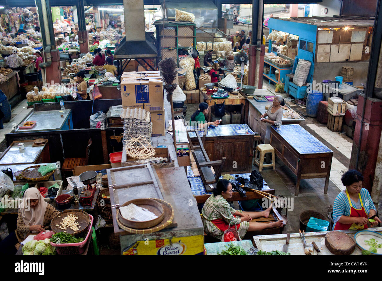 Traditioneller Markt Pasar Gede in Solo (Surakarta), Java, Indonesien Stockfoto